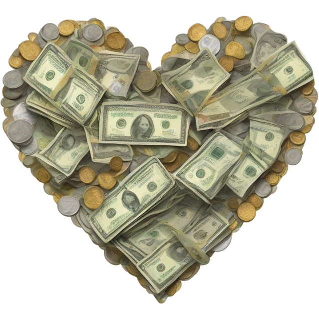 Heart made of money  emoji