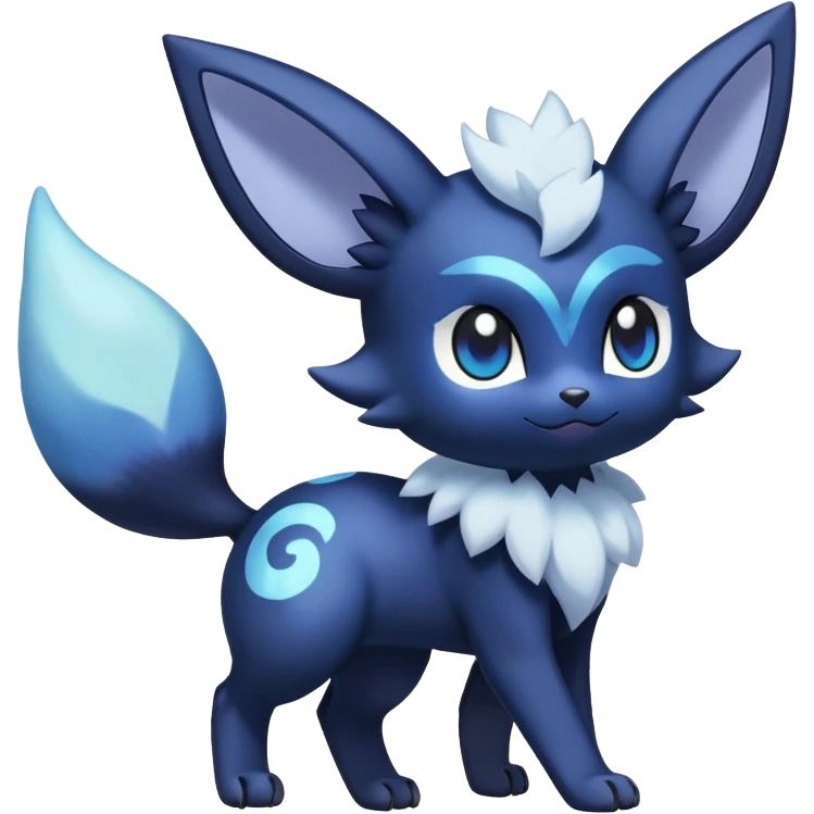 Shiny snowy pastel Nebulae Noibat-Meowstic-Umbreon-Fakémon-hybrid-creature (full body)  emoji
