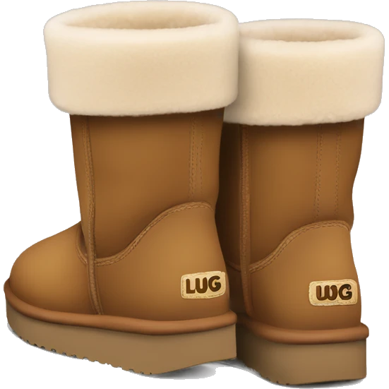 very short UGG boot with platform bottom emoji