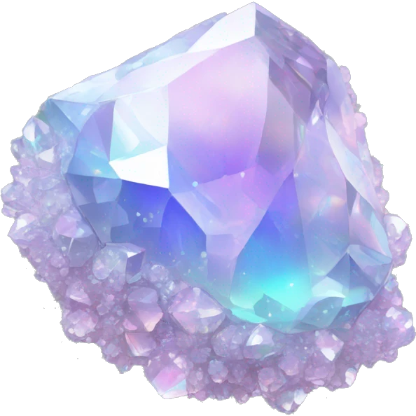 Sparkly glossy Pastel iridescent glass crystal cluster emoji