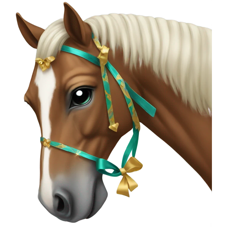 Horse wearing bow emoji