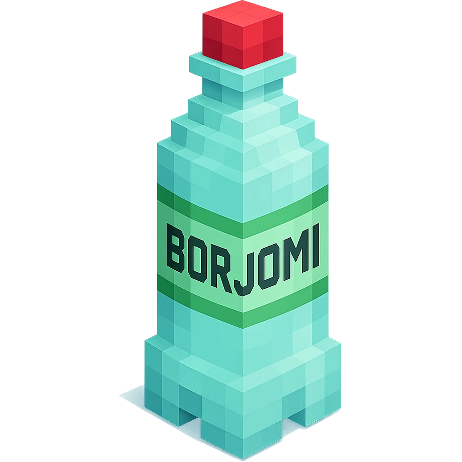 Borjomi bottle with a green label emoji