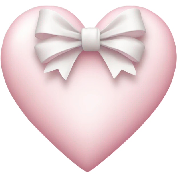Pastel pink heart with white bow emoji