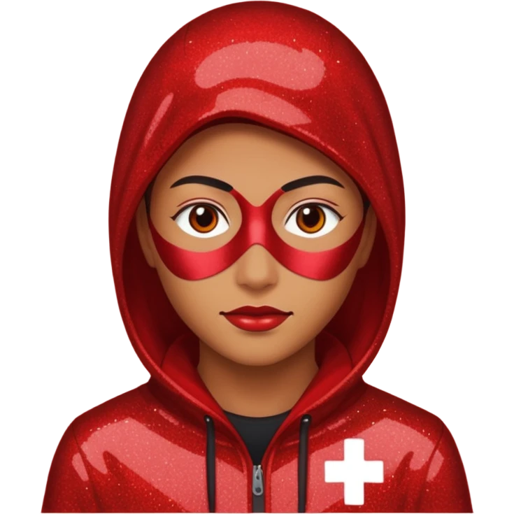 red glitter hacker emoji