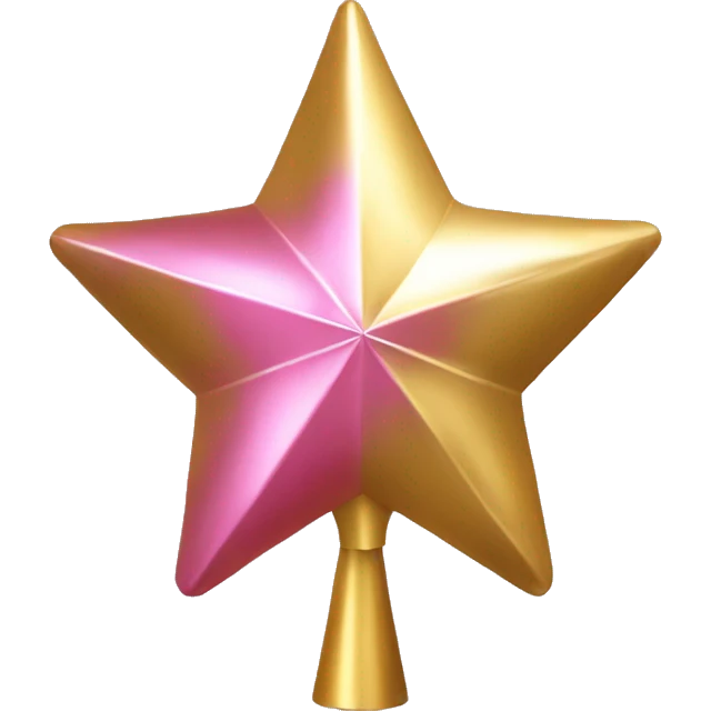 Isolated Realistic metallic pink and gold tree topper. emoji