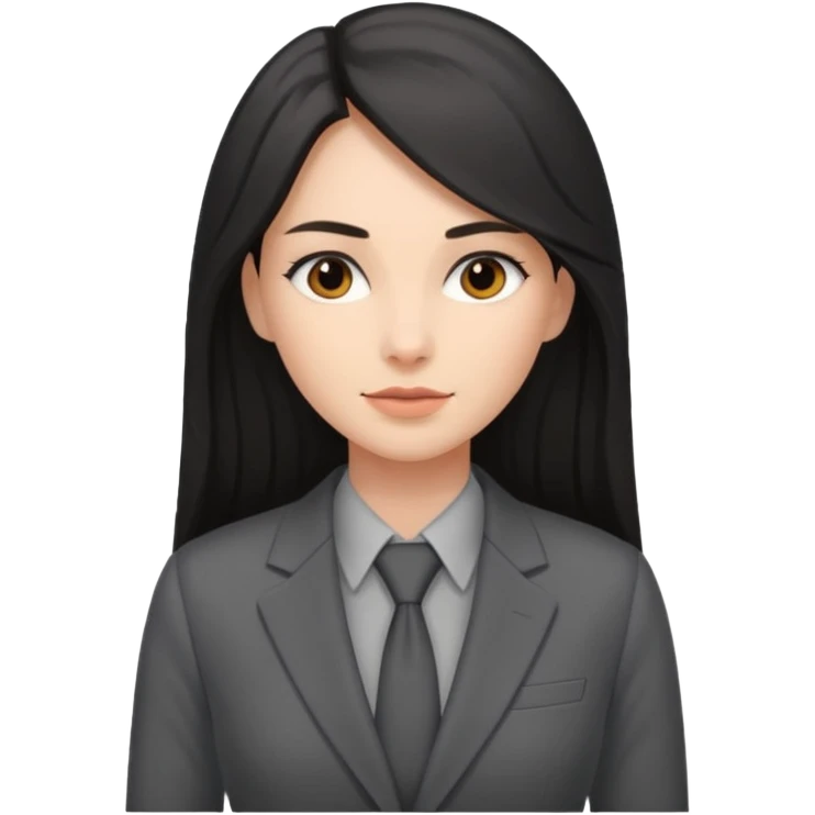 woman with dark long hair grey suit emoji