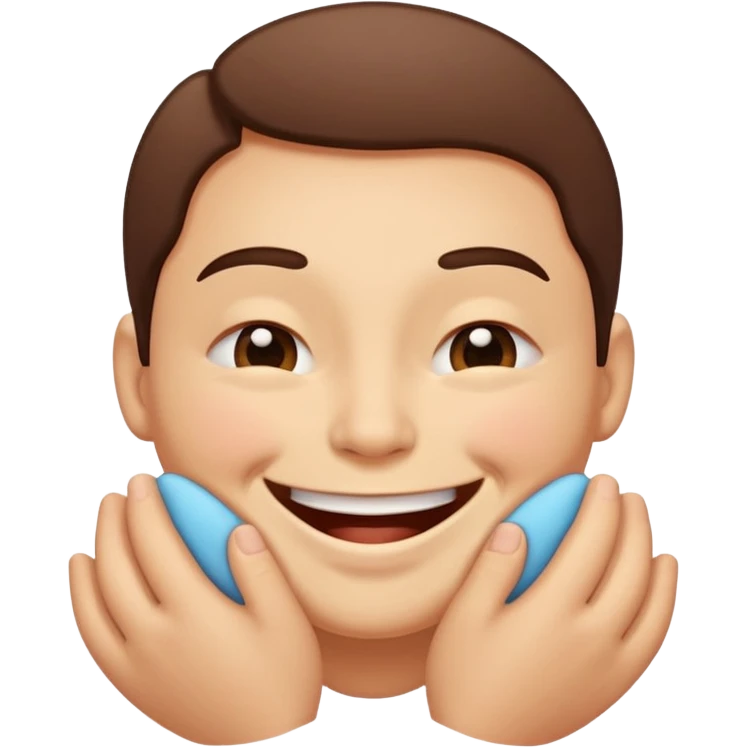 I want an overly excited face that says “I am so excited, I cannot contain. With eyes tightly squeezed closed together and a big grin emoji. With no  eyes  emoji