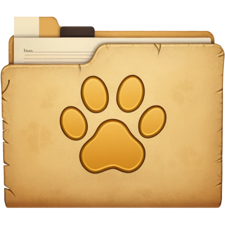 a folder of documents with a pawprint on it emoji