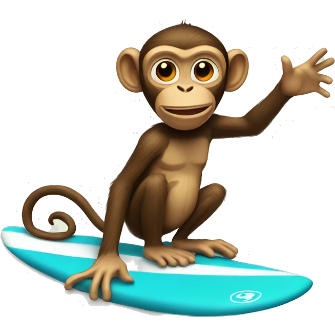 Monkey on a surf board  emoji