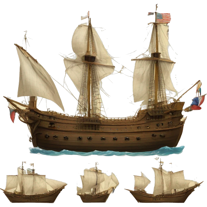 Corvette ship XVII century emoji