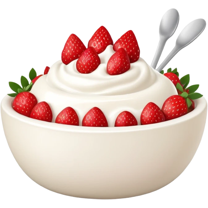 Yogurt bowl with strawberries  emoji
