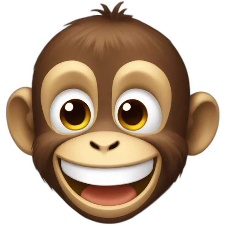 Cute Monkey smiling emoji