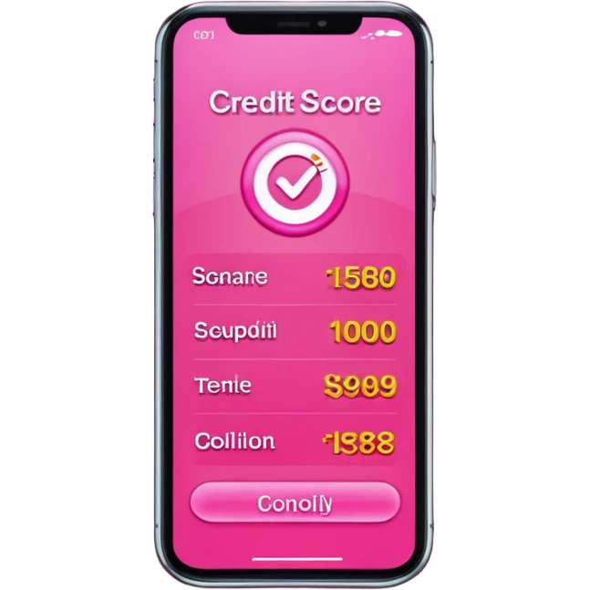 pink credit score check emoji