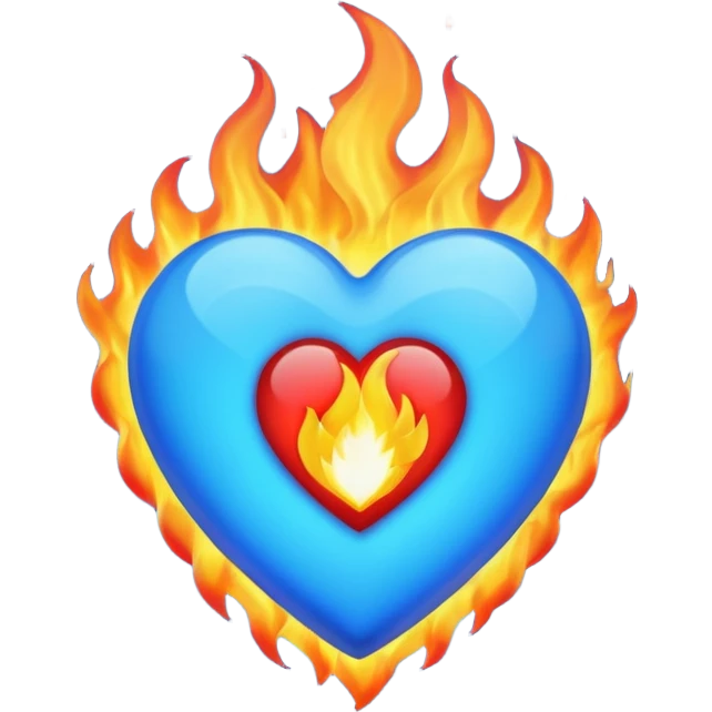 Blue heart on fire emoji