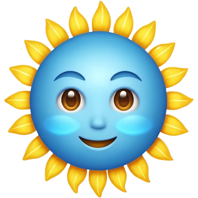 A blue sun emoji