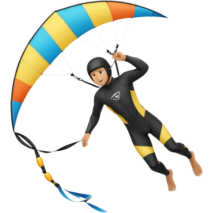 Kiterman en el aire ,caucasico con traje neopreno y casco negro, haciendo un down loop con el kite 13 metros emoji