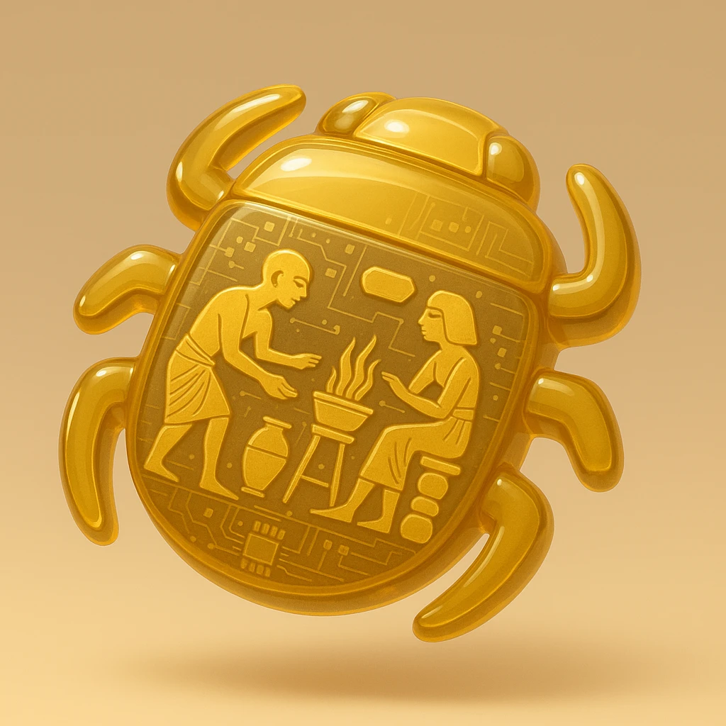 ancient Egyptian cooking scene in hieroglyphic style emoji