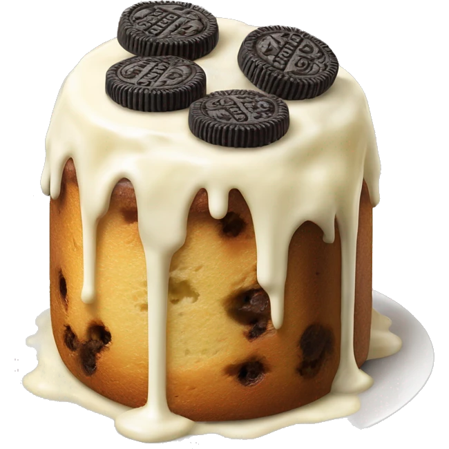Oreo panettone, white chocolate drip emoji