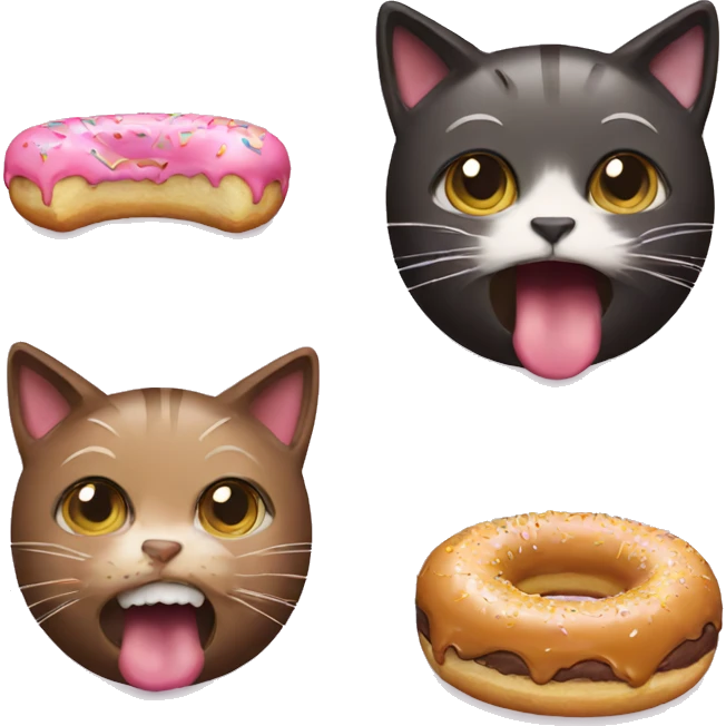 "cat eating donut" emoji