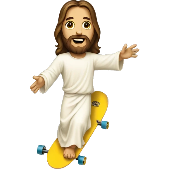 Jesus Christ on a skateboard epically  emoji