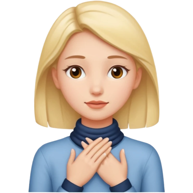 girl with her two hands around neck  emoji