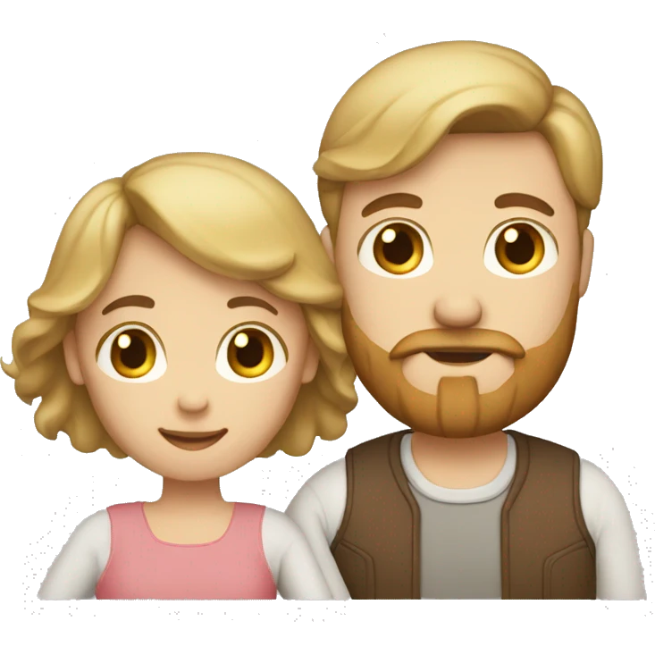 Family: son (blond), father (Brown hear, beard), pregnant mother (long brown hair) emoji