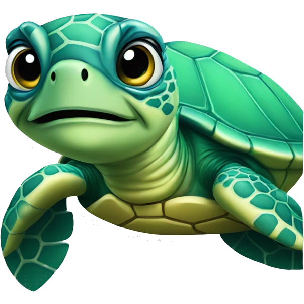 Sea turtle with a how emoji