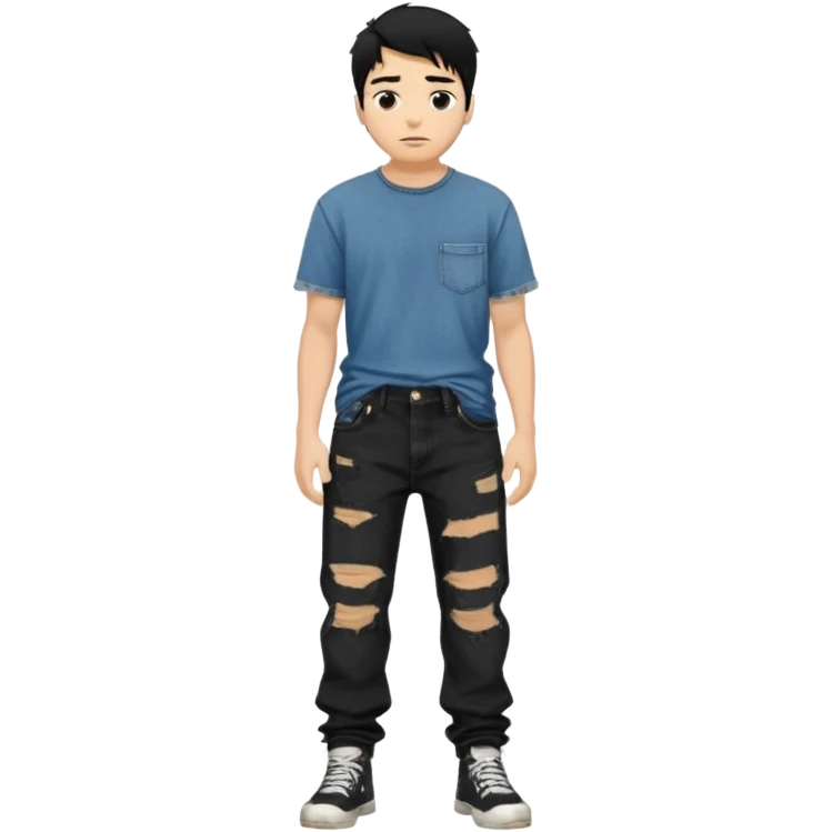 black baggy men Denim Jeans emoji