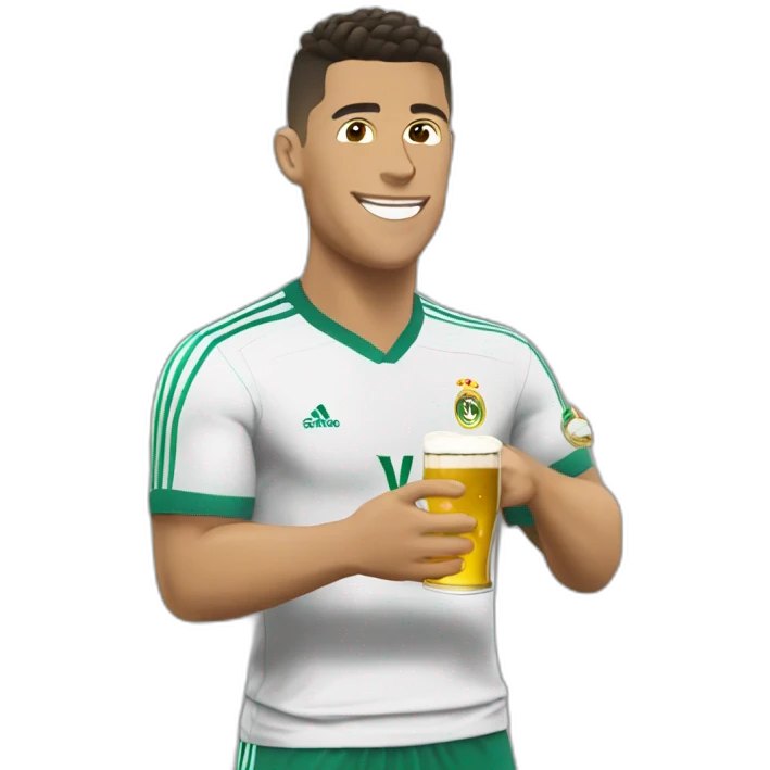Ronaldo qui boit une bière emoji