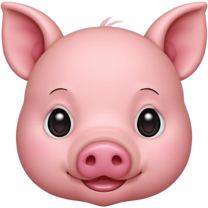 cute pig head, emoji style, simple and adorable emoji