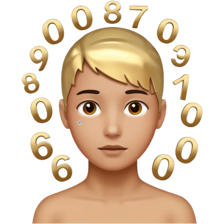 numbers around head emoji