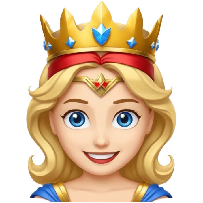 create a yellow emoji of wonder woman. style windows emoji emoji