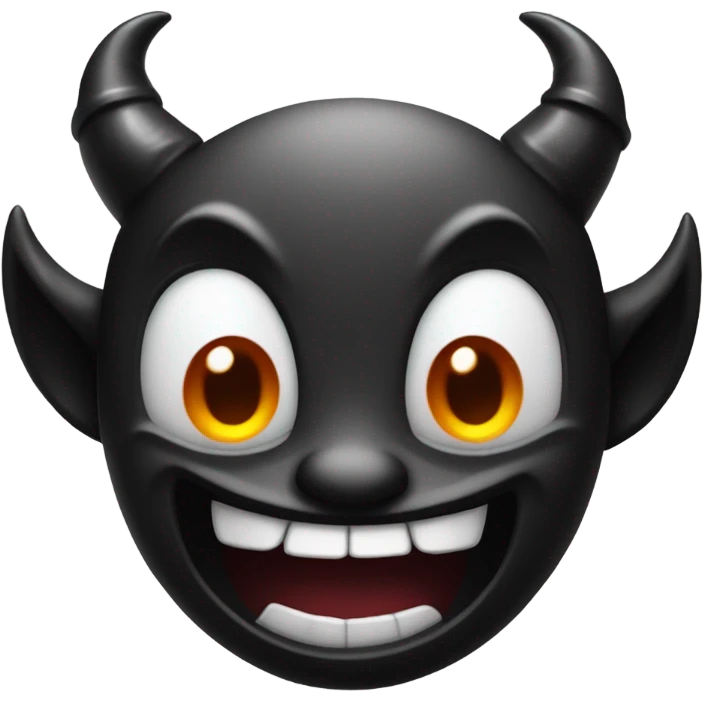 devil face, simple, black emoji