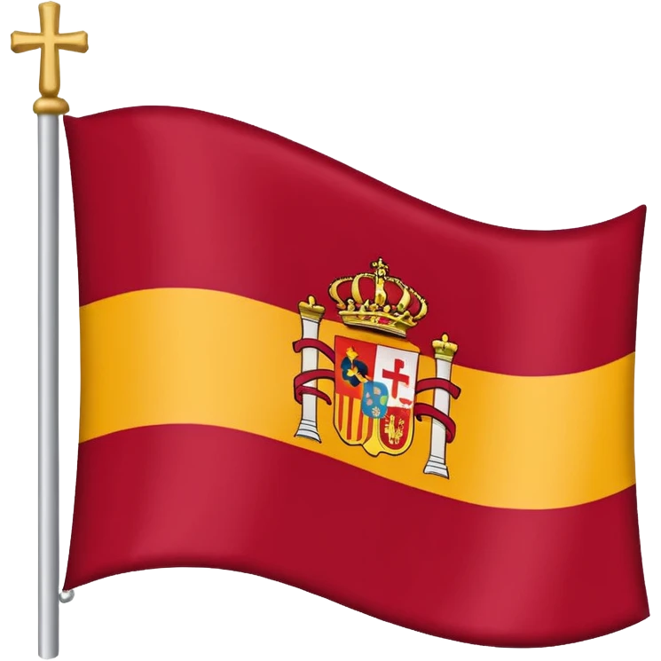 Bandera Imperio Español Blanca con la cruz de borgoña en rojo emoji