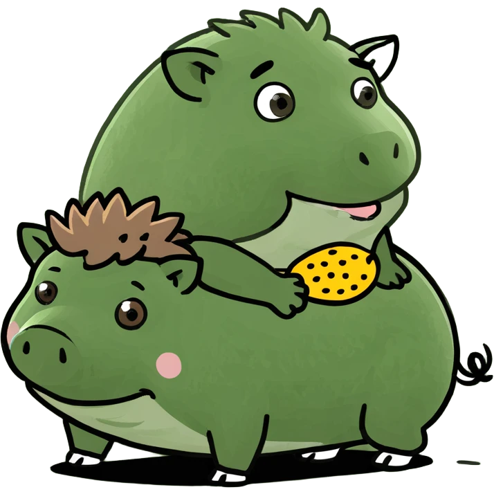 Pig riding a hedgehog  emoji
