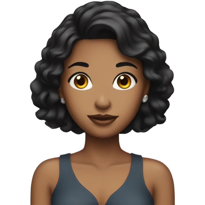 black-haired girl with earrings emoji