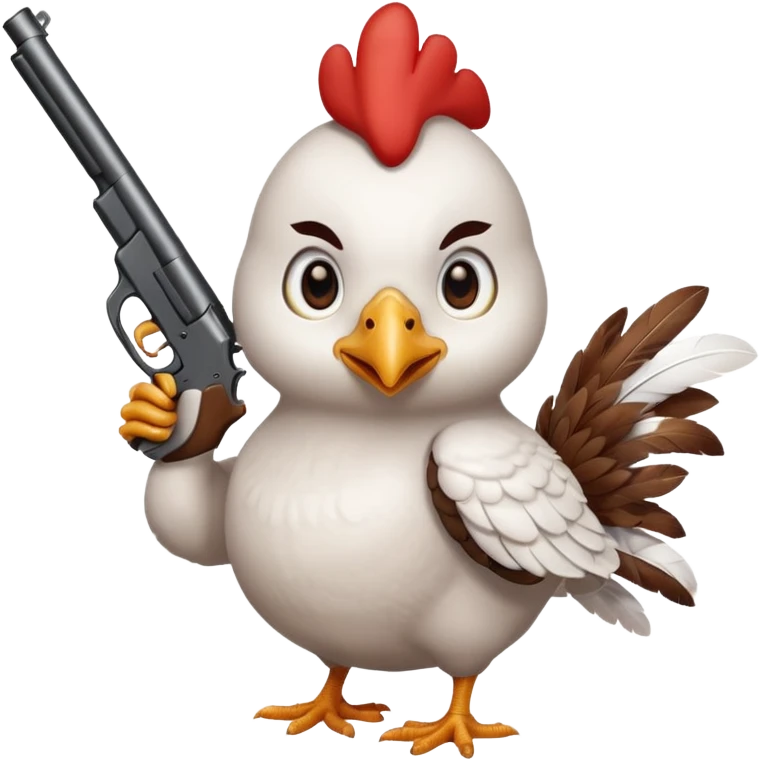 Chicken with gun emoji