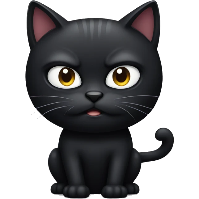 An angry black cat emoji