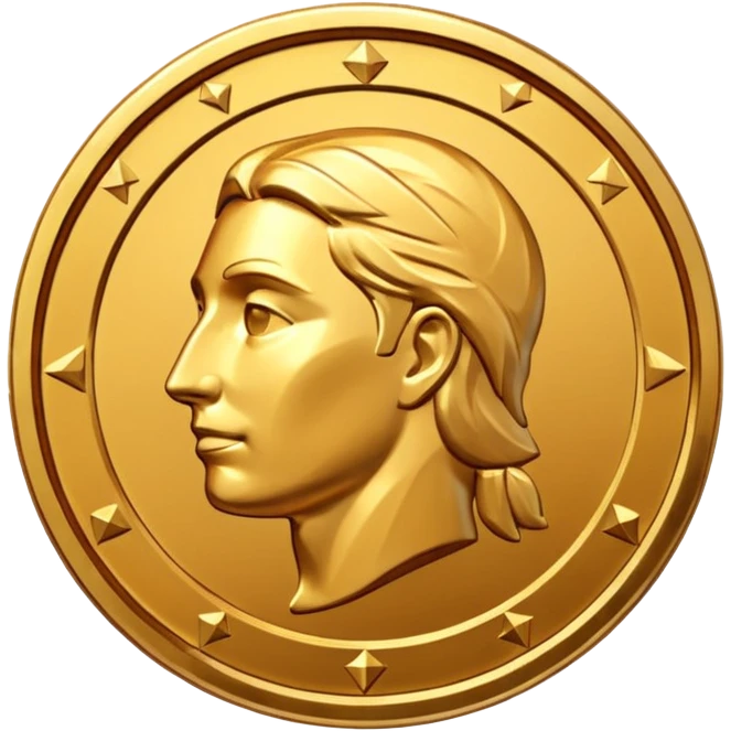 Golden Coin Magic Fantasy Low Poly emoji