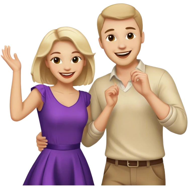 two caucasian people dancing in the club emoji