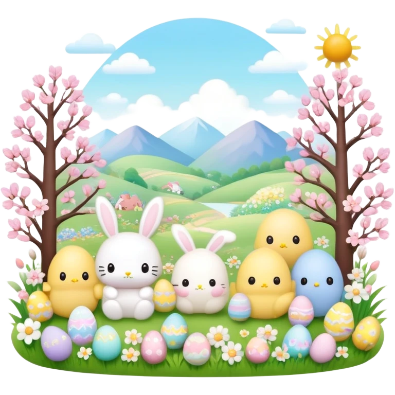 easter sanrio landscape  emoji