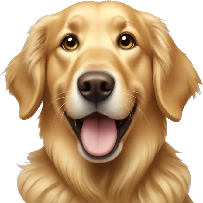 Silly golden retriever emoji
