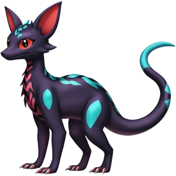 Shiny Salandit-Umbreon-Genet-Noivern-Noibat-Hybrid (Full body) emoji