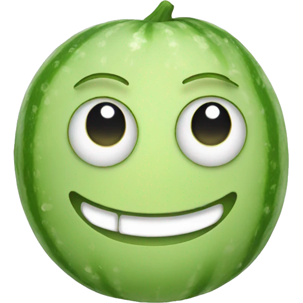 Smile emoji with cucumber on eyes emoji