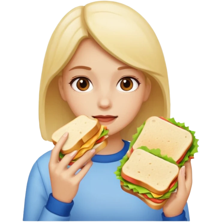 girl eating sandwiches  emoji