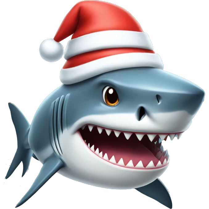 Shark wearing a Santa hat emoji