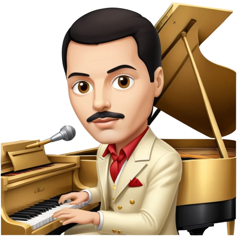 Freddie Mercury playing grand piano emoji