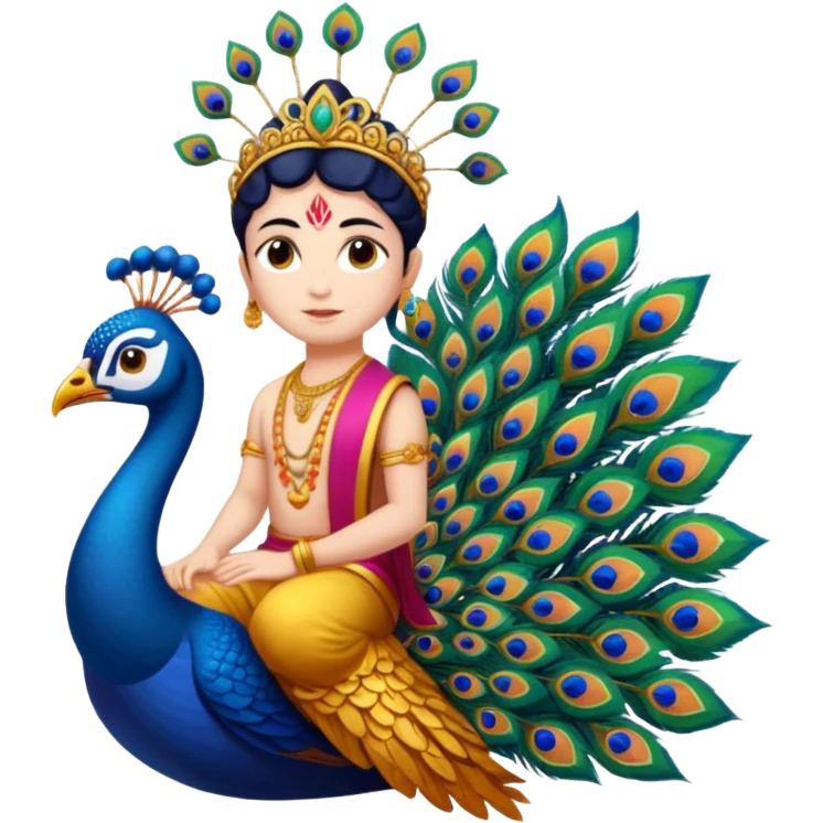 Muruga sitting on peacock  emoji