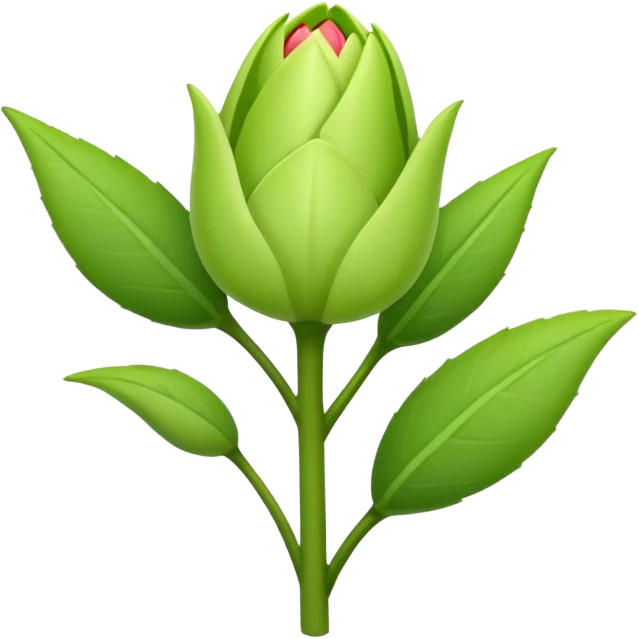 a Flower bud on a new growing plant  emoji