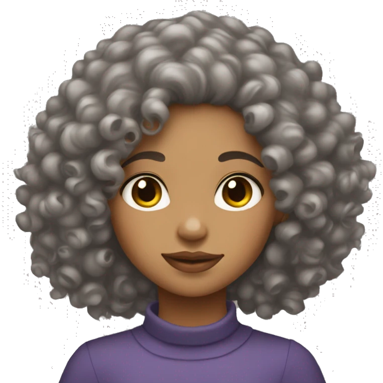 Lightskin girl with curly hair emoji